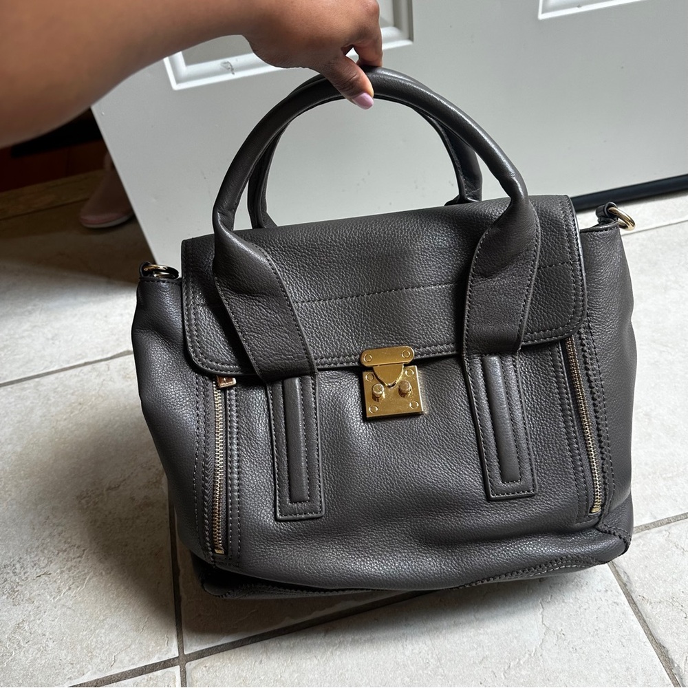 Danier Gray Leather Handbag